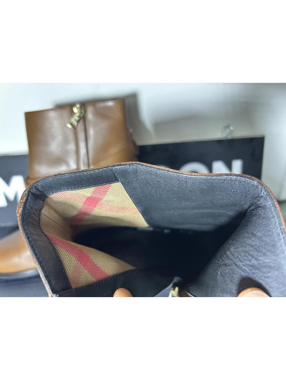 Burberry Brown Leather Bedford Boots - Made in Italy - Picture 9 of 9